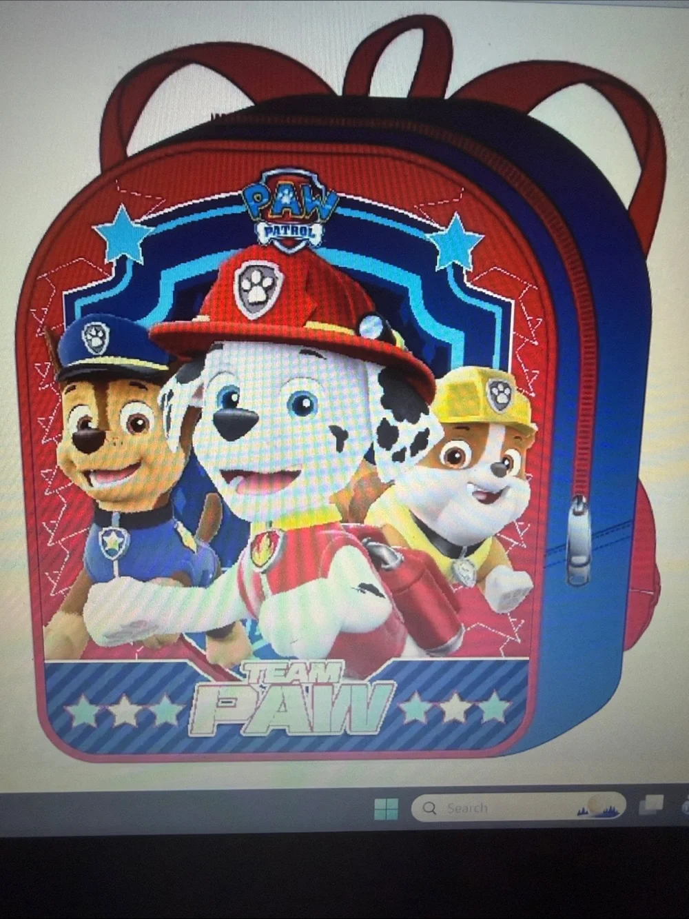 Paw Patrol Kids Backpack - Red, Blue & Yellow Character Front